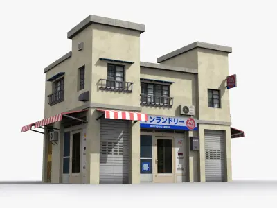 Japanese House x23 Low-poly 3D model