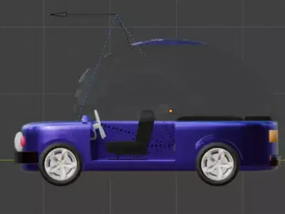 Stylized Blue Bubble Vehicle - Game Ready Low-poly 3D model