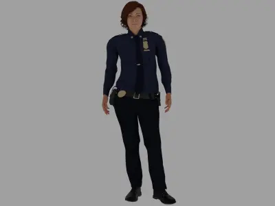 Rigged Police 04 3D model