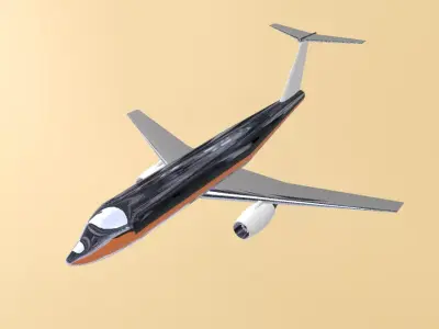 Fictional MDF-100 Inspired Twin-Jet Airliner Concept 3D model