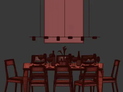 Dinning Set 21 3D model
