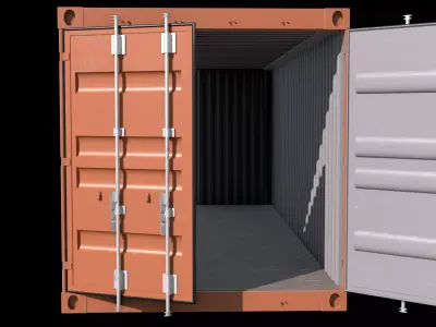 Red Shipping Container- 4k PBR Low-poly 3D model