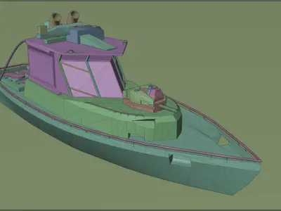 Game Ready Patrol Boat Low-poly 3D model