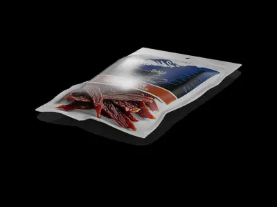 Meat snacks and cabanossi Beef Jerky Low-poly 3D model
