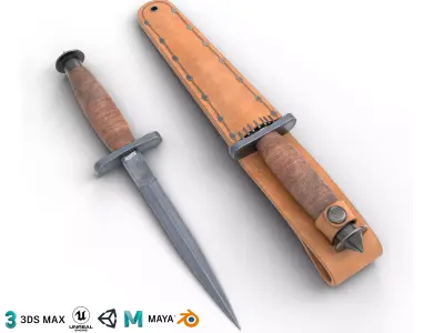 V-42 stiletto Low-poly 3D model
