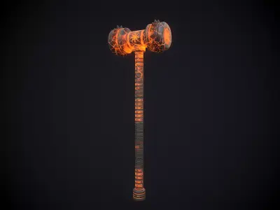 Medieval Hammer Low-poly 3D model buy