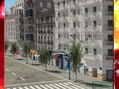 5 City Blocks Collection Low-poly 3D model