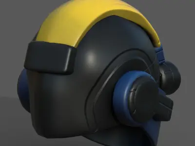 Helmet scifi fantasy futuristic military combat  Low-poly 3D model 3