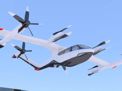 Future skyscraper with droneport 3D model