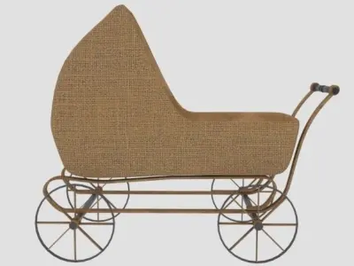 Antique baby carrier Low-poly 3D model