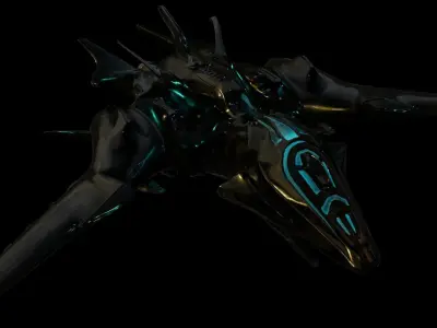 Peguin aircraft spaceship Low-poly 3D model
