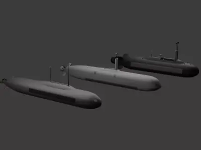 Next-Generation ROK Unmanned Submarine Low-poly 3D model