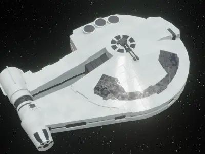 Spaceship - Imperial YT2400 Low Poly Low-poly 3D model
