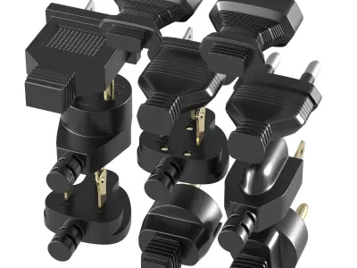 electrical  cable plugs 3D model  Low-poly 3D model