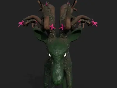 Fantastic Deer  Mystic Low-poly 3D model