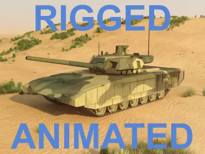 T14 Armata Rigged and animated 3D model