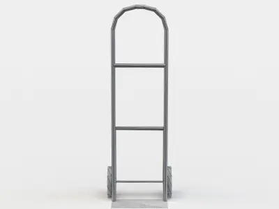 Barrow hand truck with wheels Low-poly 3D model