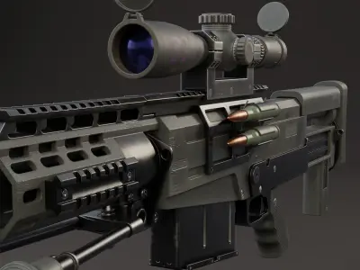 Rifle AS 50 Low-poly 3D model