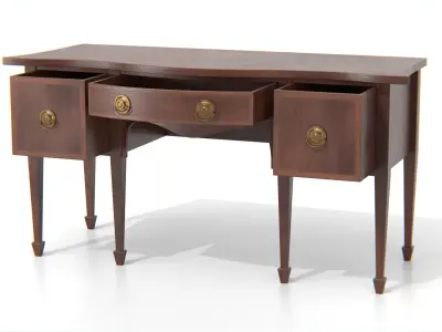 Antique Wooden Console Table Low-poly 3D model