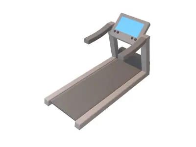 Cartoon Treadmill v1 001 Low-poly 3D model