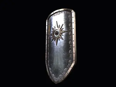 Medieval Shield Low-poly 3D model 13