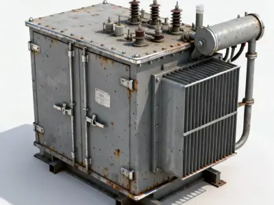 Realistic EV Station Power Transformer 3d model Low-poly 3D model