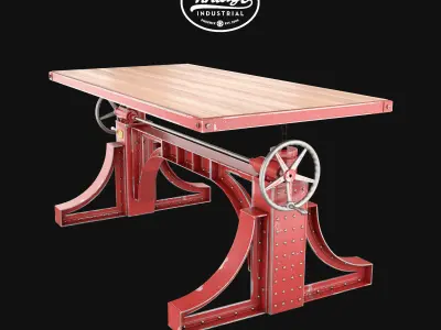 Hill-Bronx vintage industrial style dining table 3D model