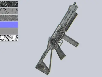 Scifi military gun Low-poly 3D model buy