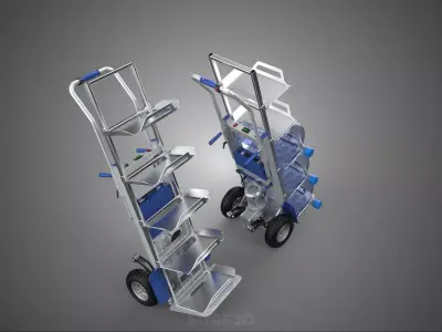 MOTORIZED HAND TRUCK ROLLING GALLON MINERAL WATER HOLDER BARROW 3D model