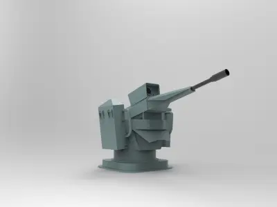 Naval gun type 15 3D model