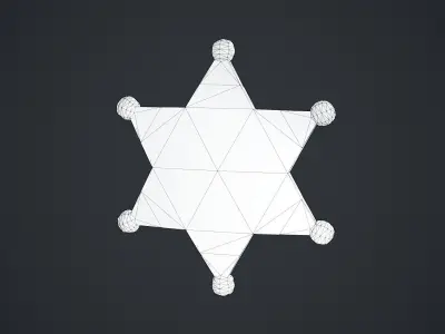 Sheriff Badge Low-poly 3D model