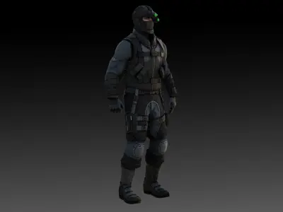 Archer Splinter Cell Conviction 3D Model High-Quality Rigged Low-poly 3D model