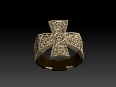 Maltese Cross - Pope Ring 3D print model