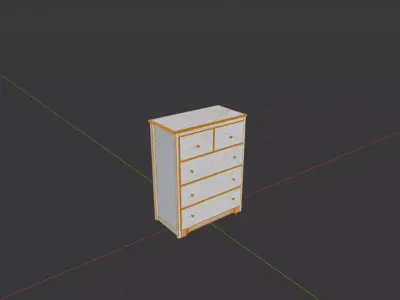 Wooden  Drawer Low-poly 3D model