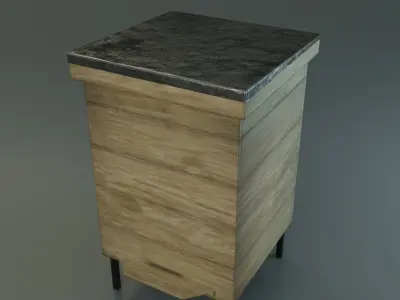3D hive model Low-poly beehive side table Low-poly 3D model