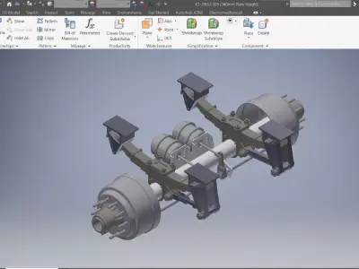 Suspension Rear Axle Truck 3D Model 3D model