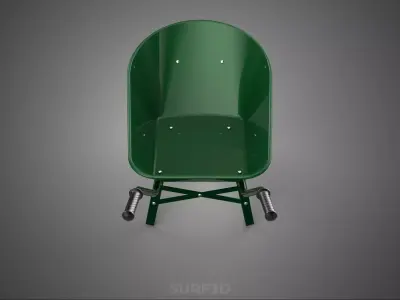 MILITARY TRANSPORT GREEN HAULER CARRIER WHEELBARROW CART TROLLEY 3D model