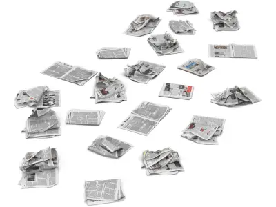  Newspaper Litter 2 3D Model 