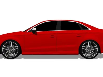 2015 Audi S3 Sedan Low-poly 3D model