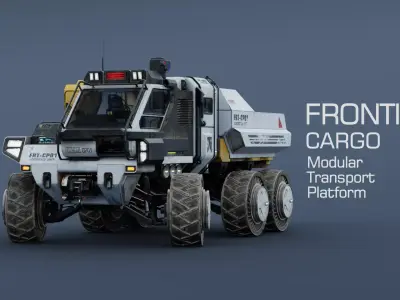 PBR-Frontier Cargo Rover 3D Model Rigged-Game Ready-Blender-FBX Low-poly 3D model