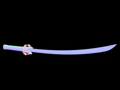 Fantasy Old Katana Low-poly 3D model