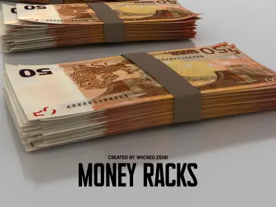 Money Racks Free low-poly 3D model