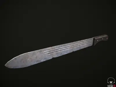Machetes Set axe Low-poly 3D model