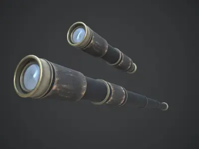 Medieval Spy Glass Low-poly 3D model
