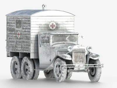 GAZ-AAA with Shelter  3D model