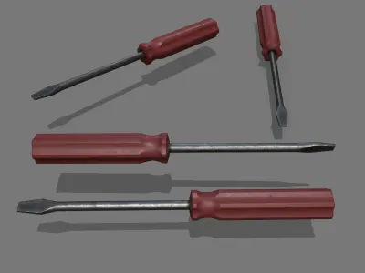 screwdriver Low-poly 3D model 29