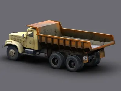 USSR KrAZ 256 truck Low-poly 3D model