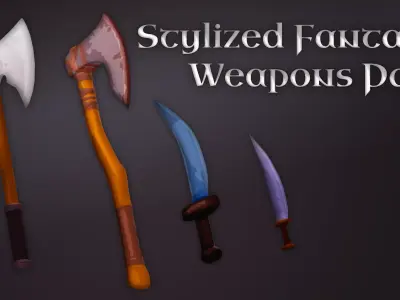 Stylized Fantasy Weapons Pack 3D model