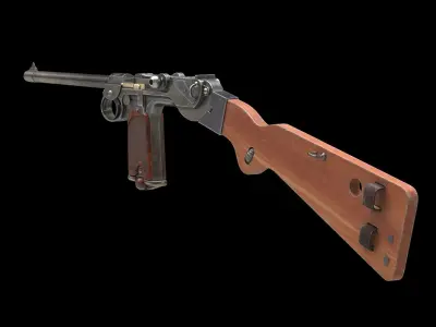 Borchardt C-93 Low Poly Low-poly 3D model