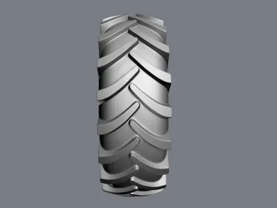 High poly tractor wheel for bakint to Low poly tractor wheel 3D model